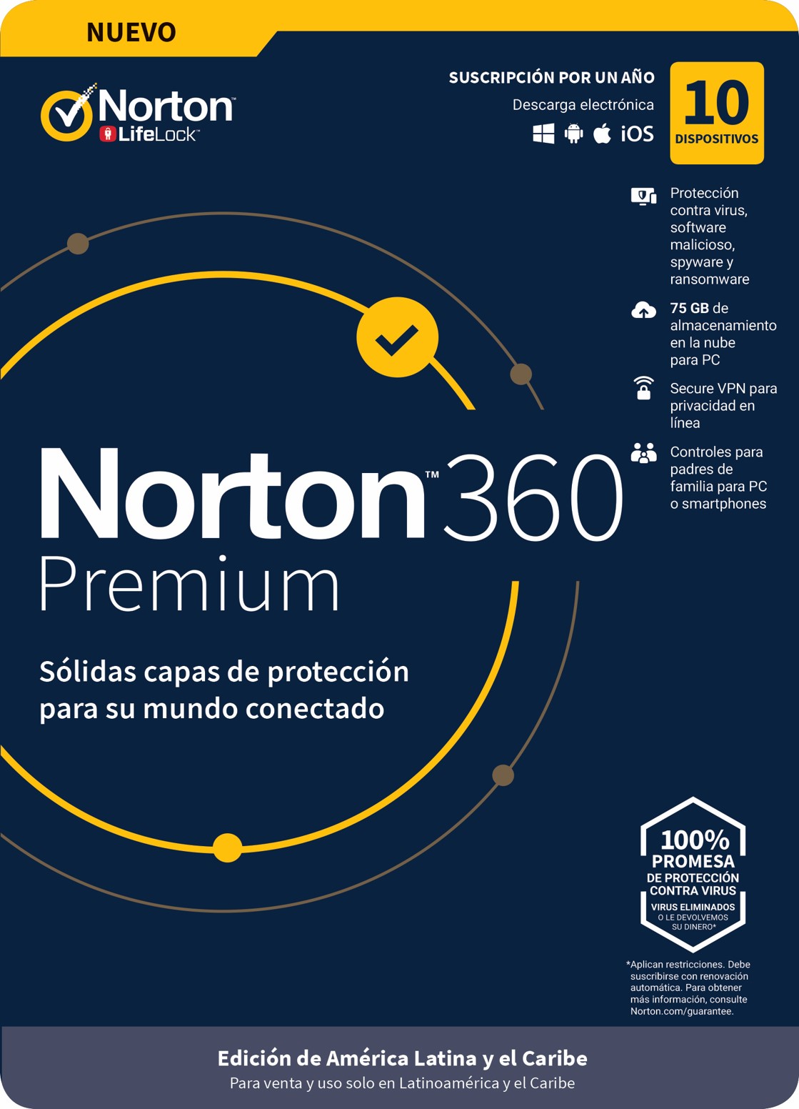 Antivirus Norton 360 Premium 10 Dispositivos ESD 1 Año Digital SIShop 🛒