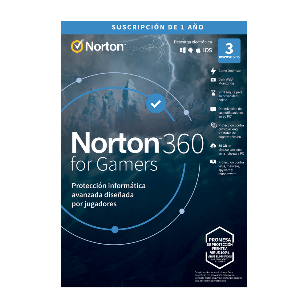 Antivirus Norton 360 For Gamers 3 Dispositivos ESD 1 Año Digital SIShop 🛒