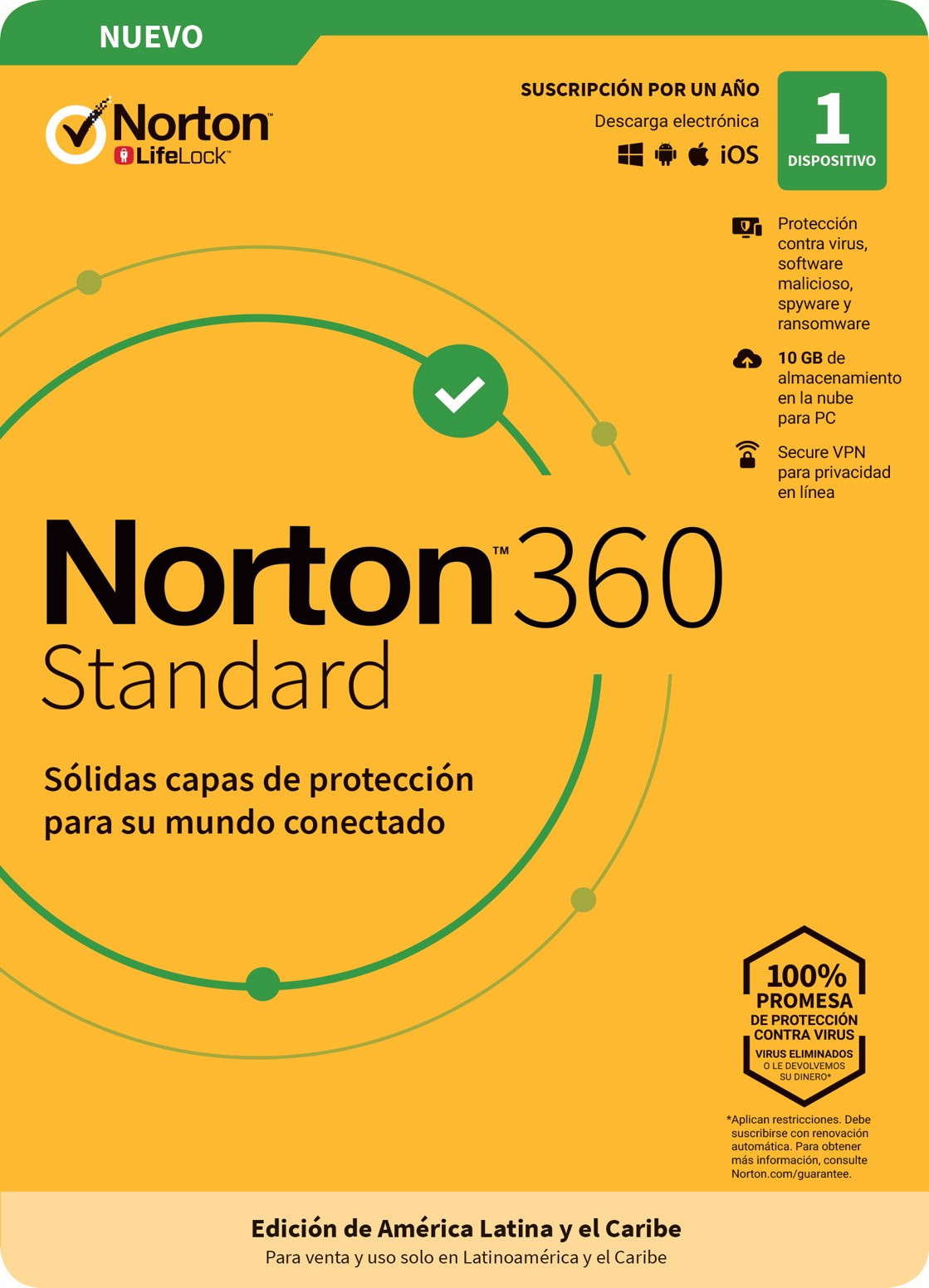 Antivirus Norton 360 Standard 1 Dispositivo 1 año Caja SIShop 🛒