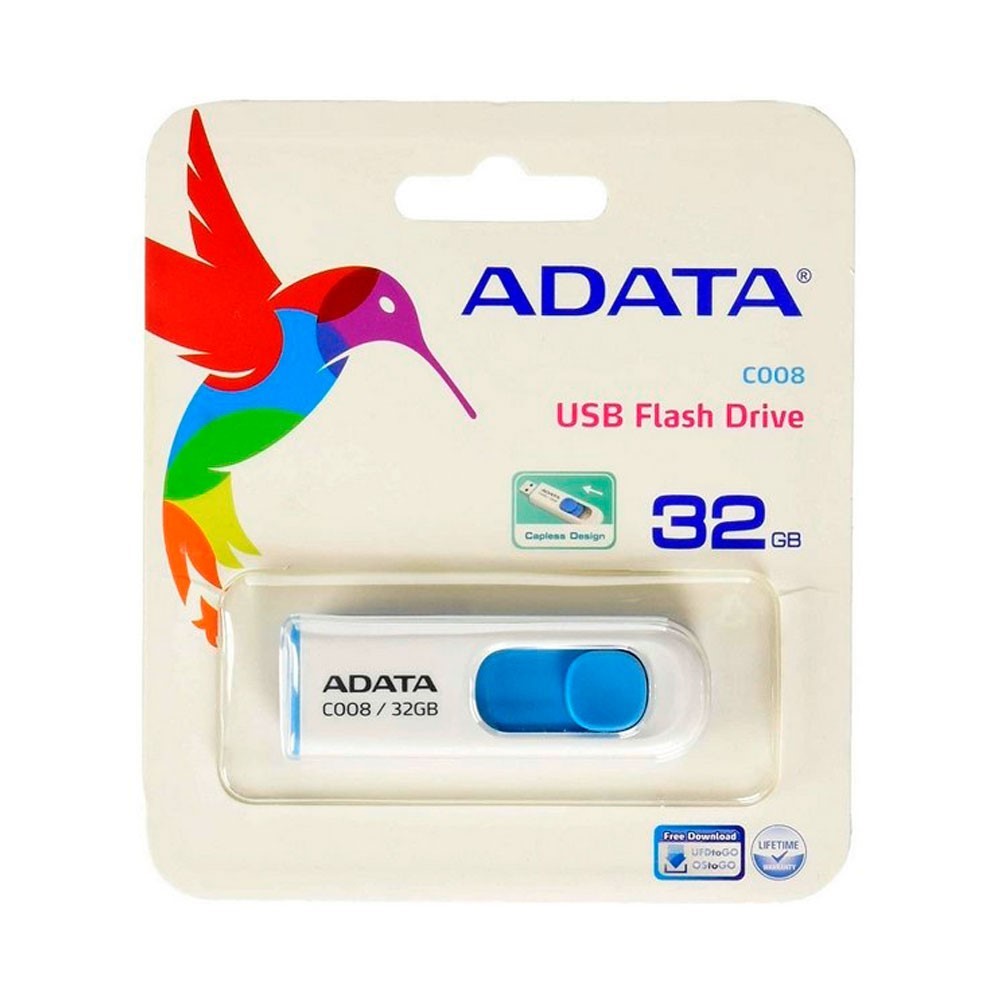 Almacenamiento ADATA Memoria USB 2.0 Retractil 32GB COLOR Blanca SIShop 🛒
