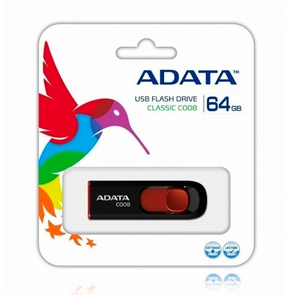 Almacenamiento ADATA Memoria USB 2.0 64GB Retractil COLOR Negra