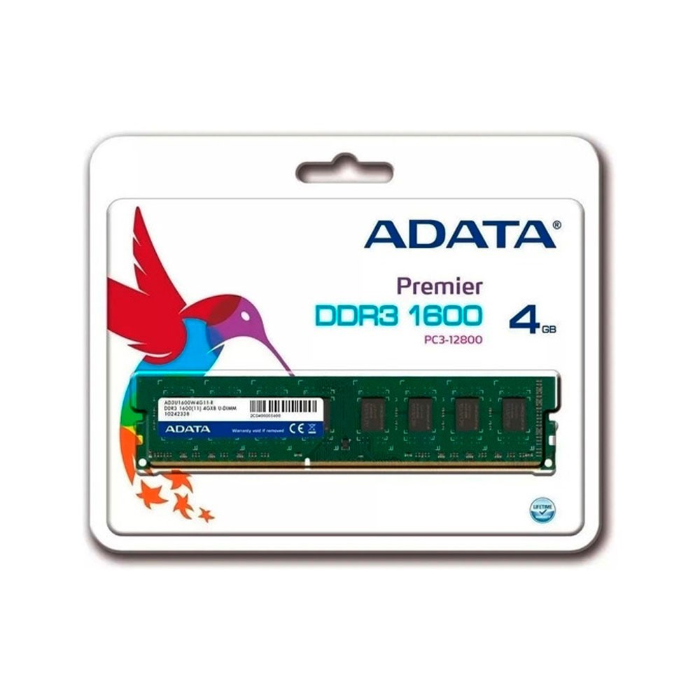 Almacenamiento ADATA Memoria Ram Pc 4GB Ddr3 1600 Mhz SIShop 🛒