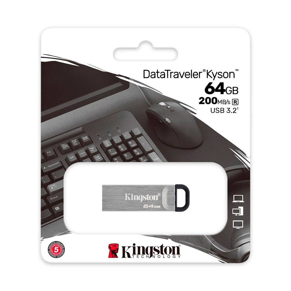 Almacenamiento Memoria Kingston 64GB USB 3.2 Gen 1 DataTraveler Kyson Metálica SIShop 🛒