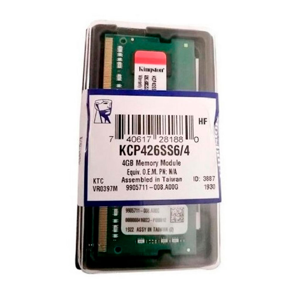 Almacenamiento Memoria ram kingston para portatil 4GB DDR4 3200MHz SIShop 🛒