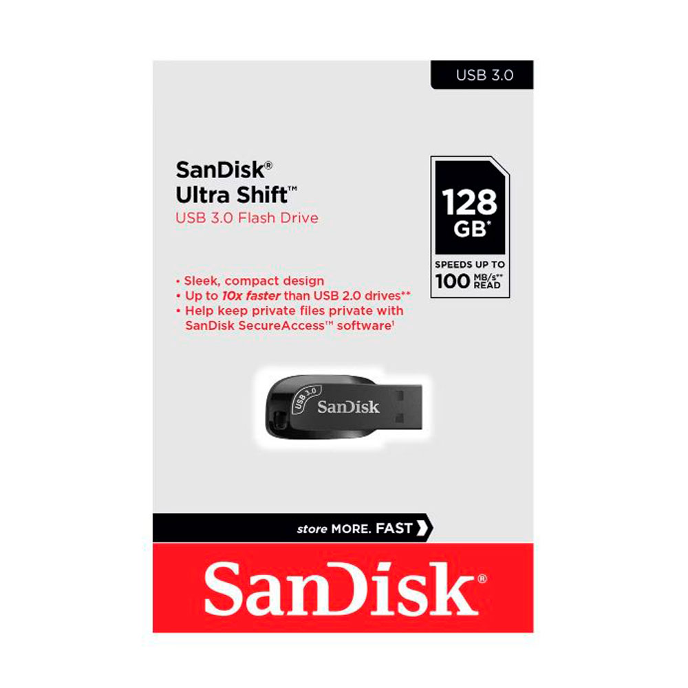 Almacenamiento Memoria Usb SANDISK Ultra Shift 3.0 128GB COLOR Negro SIShop 🛒
