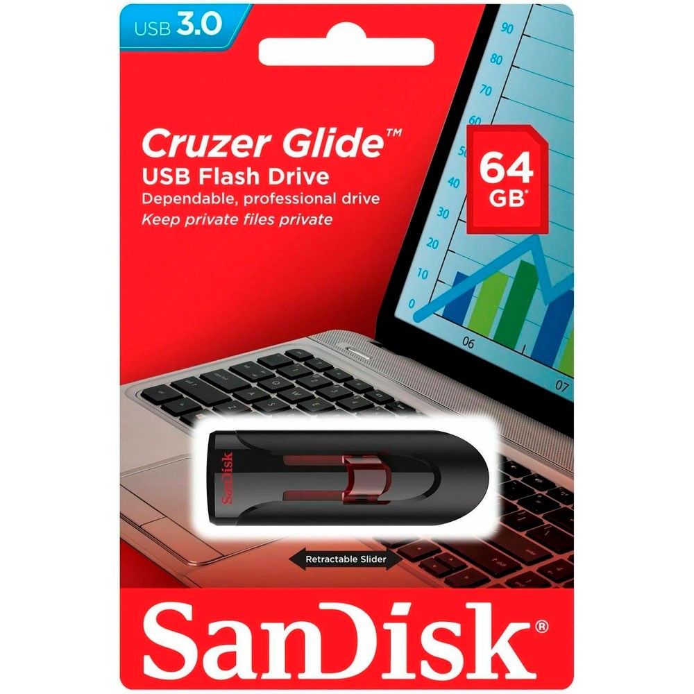 Almacenamiento Memoria USB SanDisk Cruzer Glide 3.0 64GB SIShop 🛒