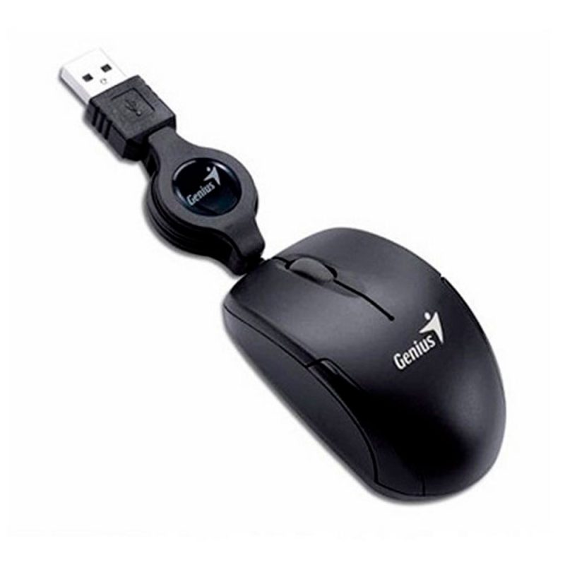 Mouse Genius, con entrada USB, optico retractil negro - Image 2