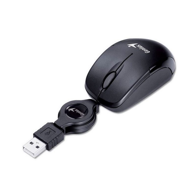 Mouse Genius, con entrada USB, optico retractil negro - Image 3