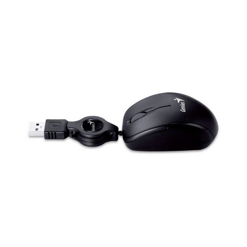 Mouse Genius, con entrada USB, optico retractil negro - Image 4