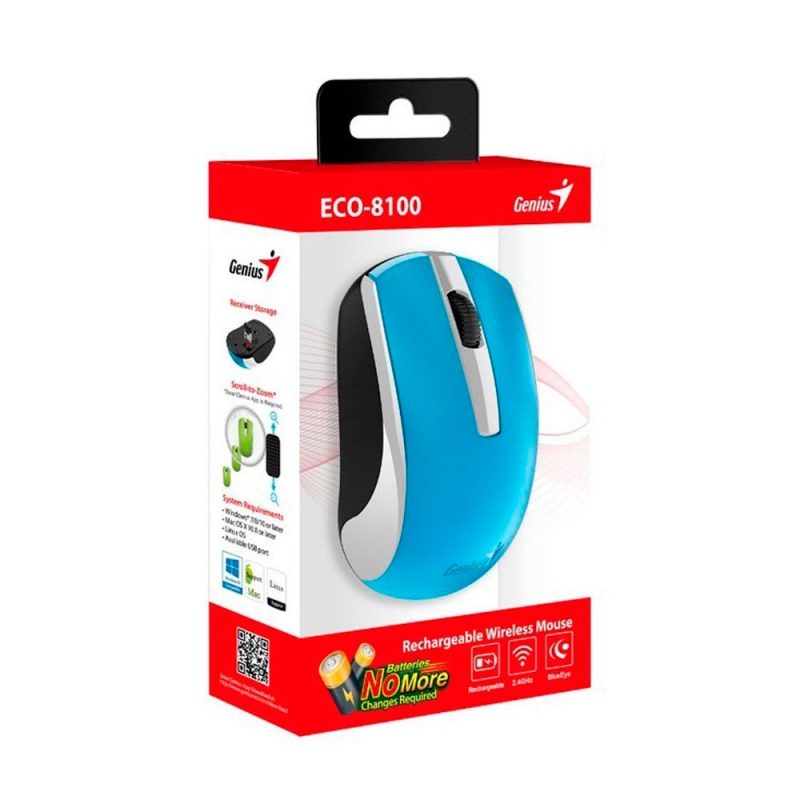 Mouse Genius ECO-8100 inalambrico azul - Image 2