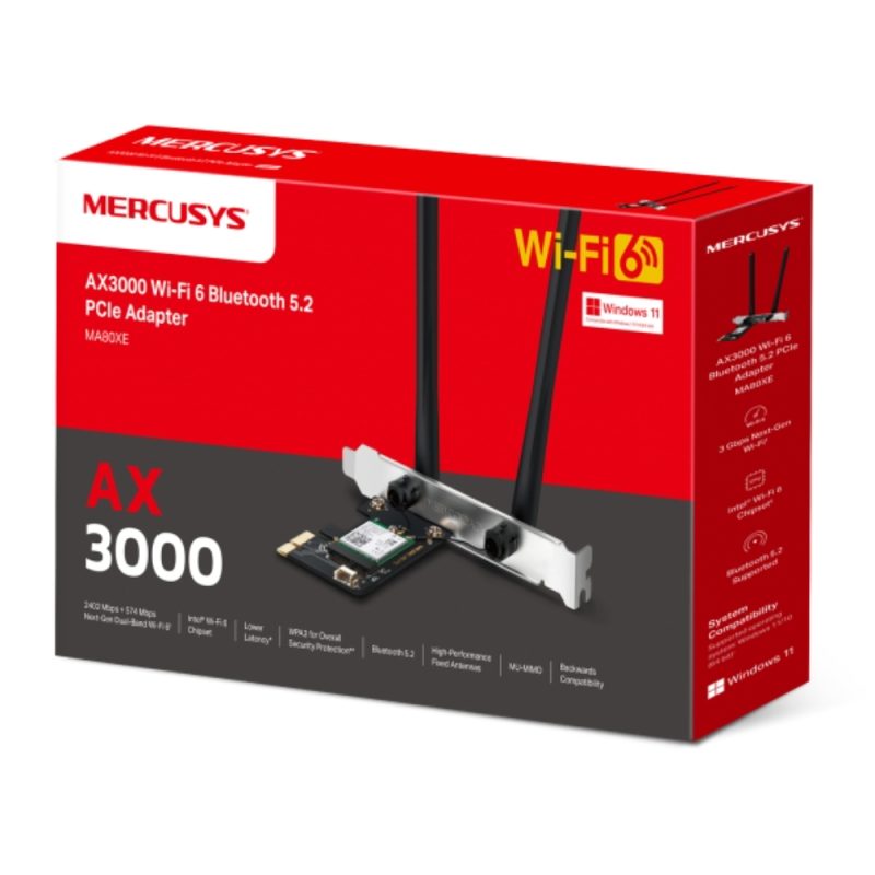 Adaptador de red MERCUSYS PCIe AX3000 Wi-Fi 6 Bluetooth 5.2 - Image 2