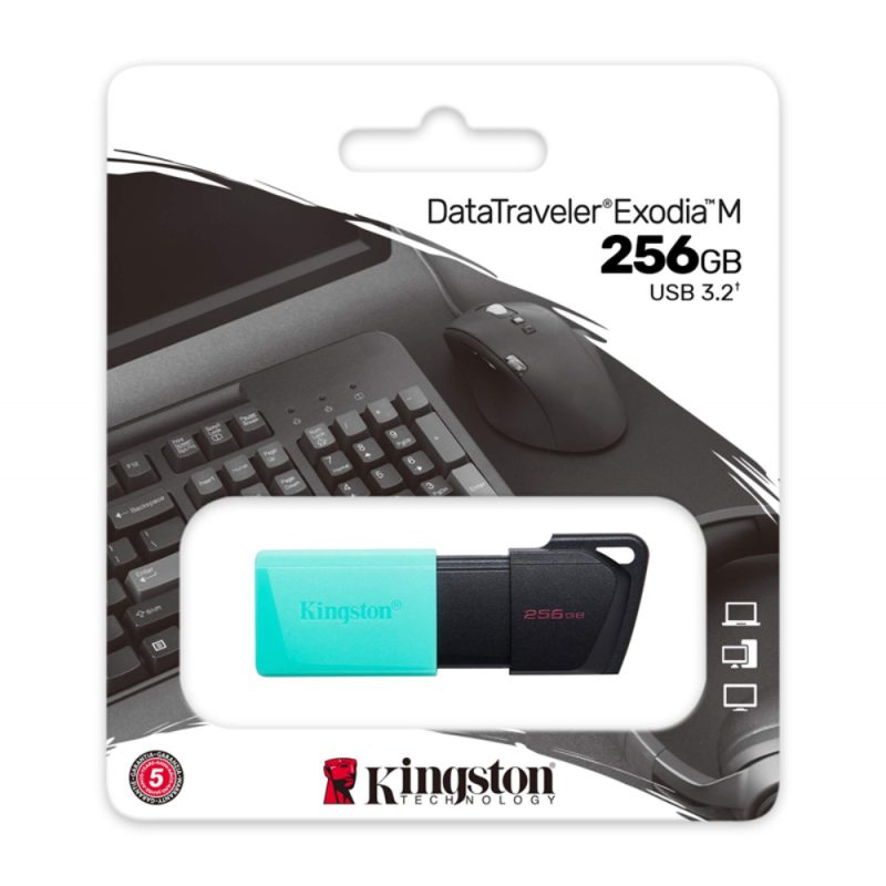 Usb Kingston 256GB 3.2 Gen1 DataTraveler Exodia M (Black + Teal) - Image 3