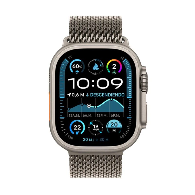 Apple Watch Ultra 2 GPS + Cellular 49mm Natural Titanium Case with Natural Titanium Milanese Loop - M - Image 2