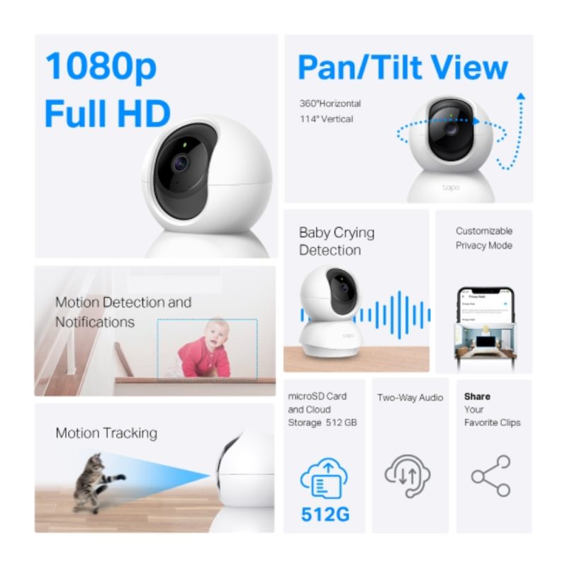 Cámara TAPO TPLINK Wi-Fi de sobremesa de 360 Grados con Detección por IA - Image 3