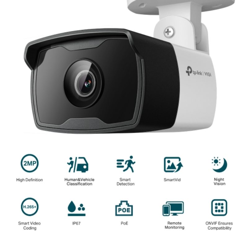Cámara IP VIGI tipo Domo de 2MP.Lente Fijo 2.8 mm.FUNCIONES: Detección Inteligente (Clasifica Humanos y Vehículos), Detección de Movimiento, Detección de Intrusión de Área, Detección de Cruce de Línea, Detección de Manipulación de Cámara, Detección de Objeto abandonado - Image 3